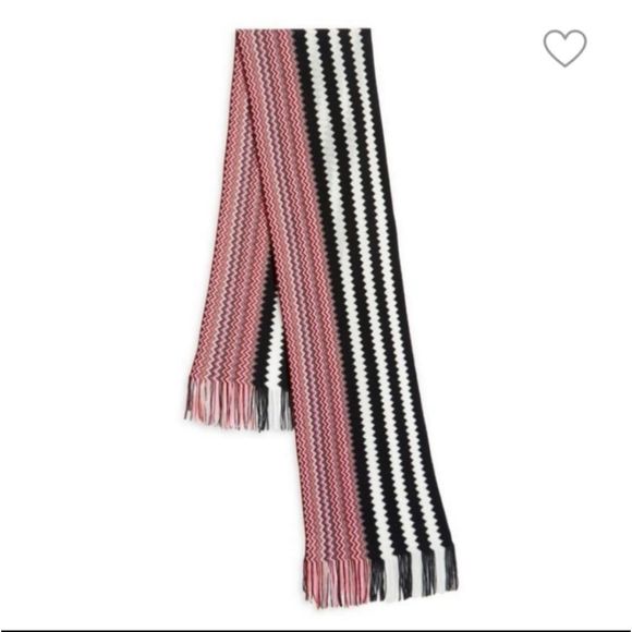 Missoni Made In Italy Zig Zag Fringed Ruana Wool Blend Scarf For Women's - Picture 9 of 9